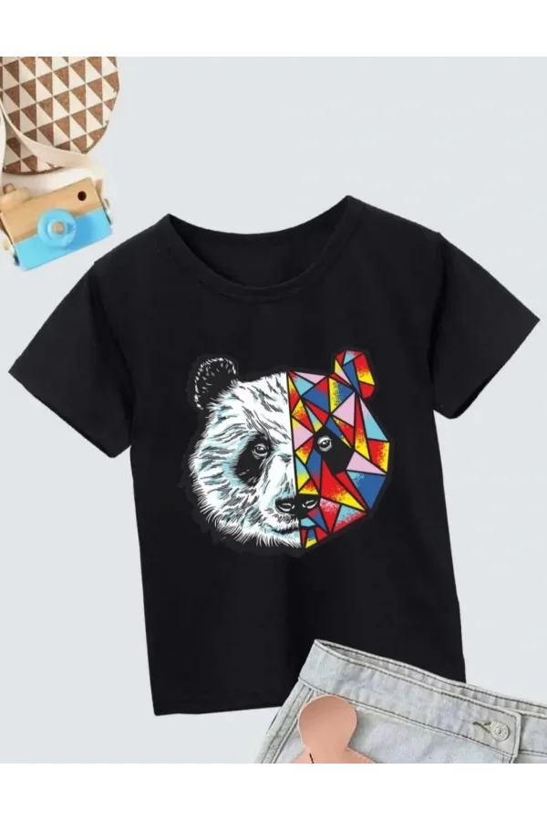 Luz&Pos Unisex Çocuk Baskılı T-shirt - Siyah