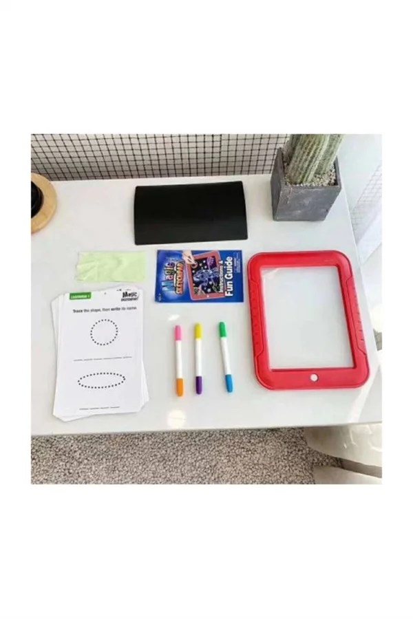 Magic Pad Çocuk Eğitici Sihirli Işıklı Kalemli Öğretici Pili Pad