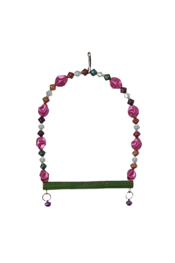 Markapet Boncuklu Ve Tünekli Kuş Salıncağı 10 cm-14 cm Bordo
