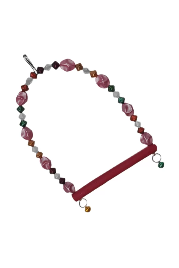 Markapet Boncuklu Ve Tünekli Kuş Salıncağı 10 cm-14 cm Bordo