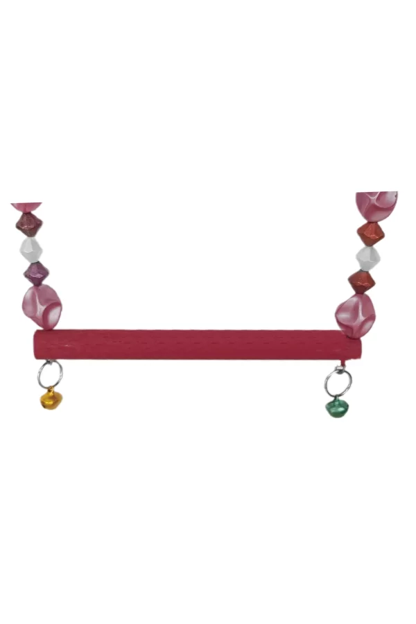 Markapet Boncuklu Ve Tünekli Kuş Salıncağı 10 cm-14 cm Bordo