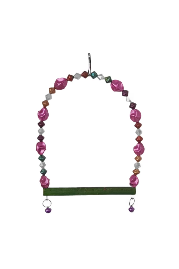 Markapet Boncuklu Ve Tünekli Kuş Salıncağı 10 cm-14 cm Bordo