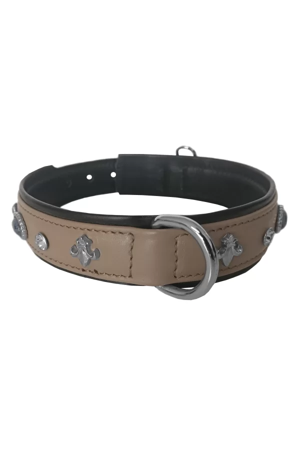Markapet Deri Doğal Taşlı Köpek Boyun Tasması 28-33 cm X-Small Taba