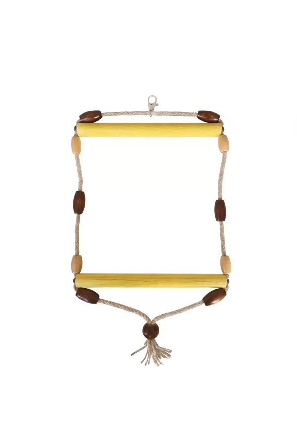 Markapet Doğal Ahşap Papağan Salıncağı Boncuklu 21 x 36 cm