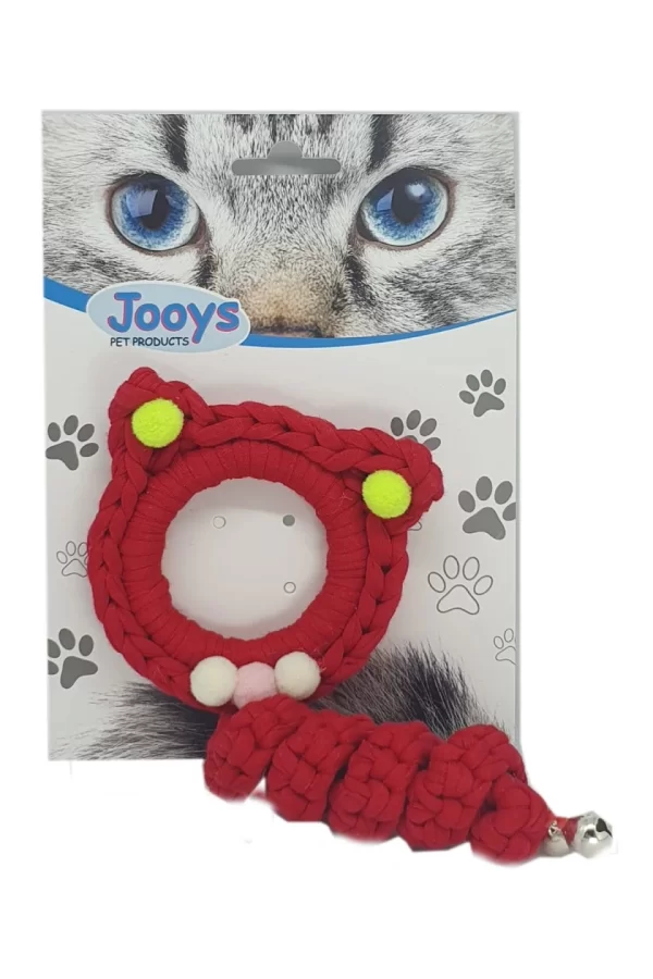 Markapet Jooys Zilli Kedi Örgü İpi 15 cm Kırmızı
