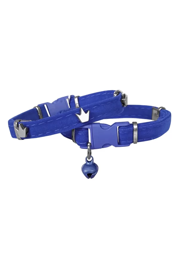 Markapet Kadife Kedi Boyun Tasması King 20-32 cm Mavi