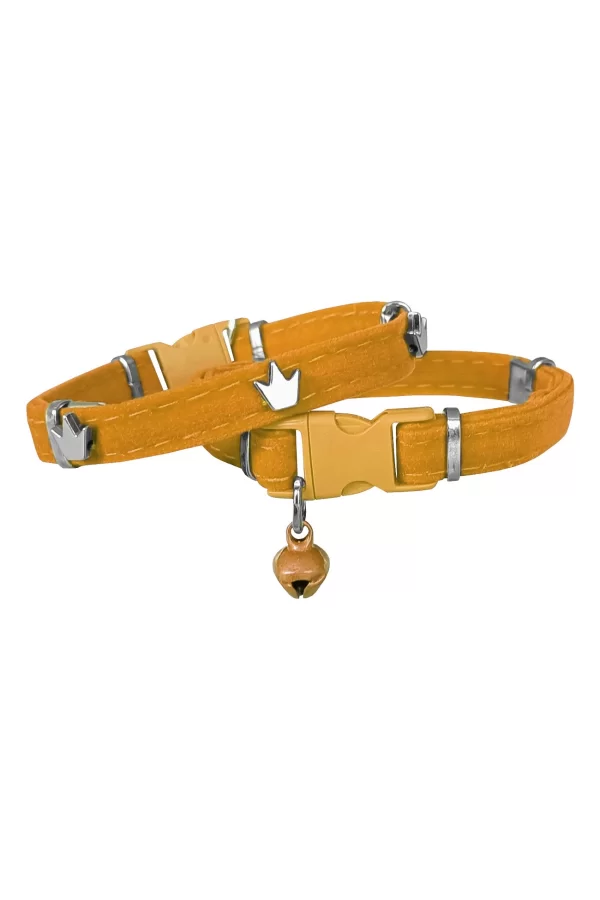 Markapet Kadife Kedi Boyun Tasması King 20-32 cm Sarı