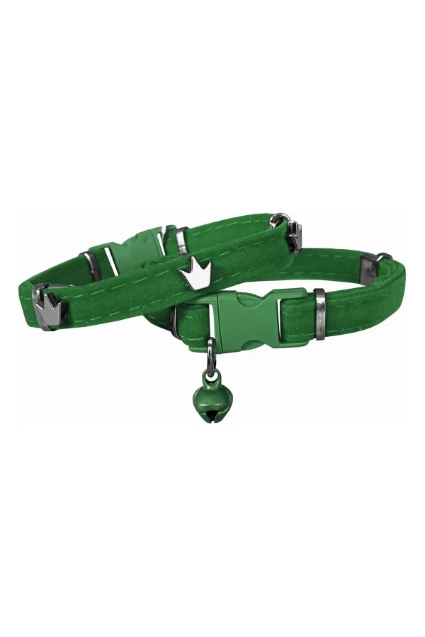 Markapet Kadife Kedi Boyun Tasması King 20-32 cm Yeşil