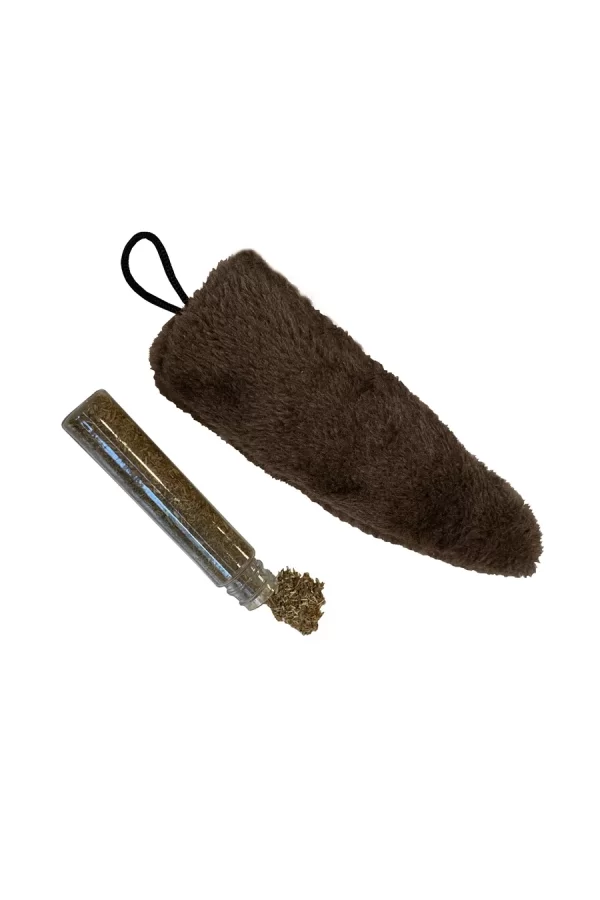 Markapet Kedi Oyuncağı Kedi Otlu Peluş Kuyruk 18-20 cm Kahverengi