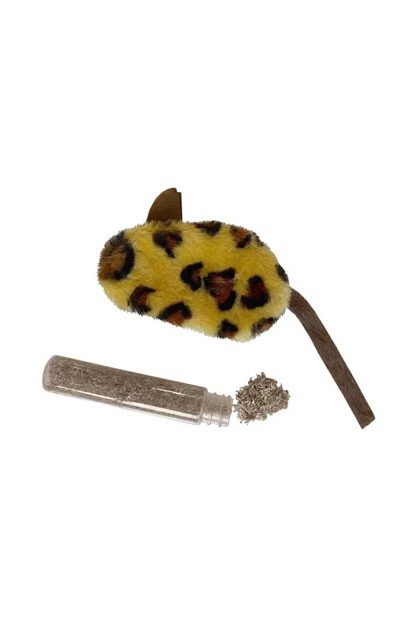Markapet Kedi Oyuncağı Leopar Desenli Peluş Fare 6-10-18 cm