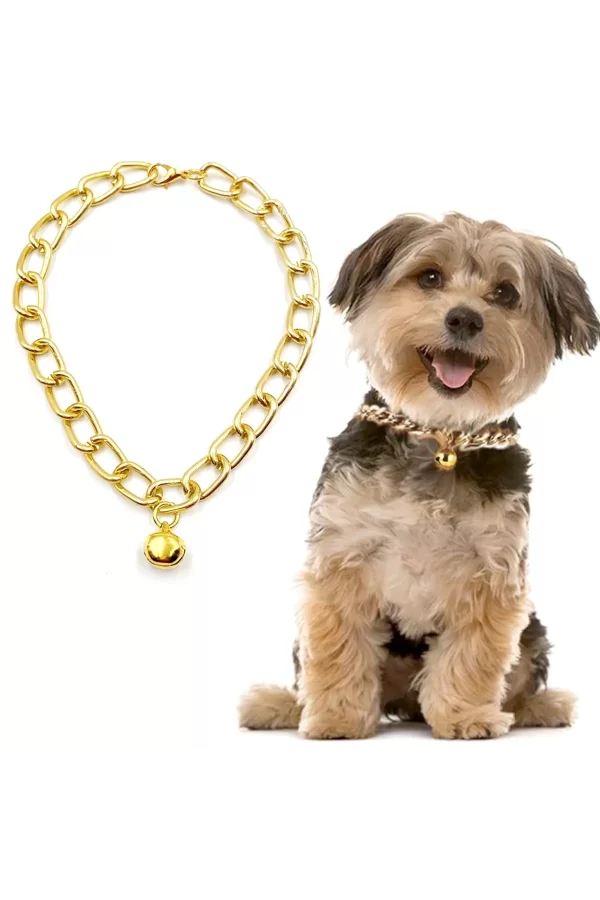 Markapet Kedi Ve Köpek Lüx Zincir Kolye 25-30 cm Medium Gold