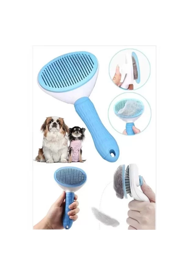 Markapet Kendini Temizleyen Tuşlu Kedi Köpek Tarağı Mavi  10 x 20 cm