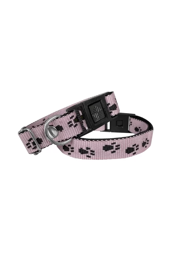Markapet Köpek Tasması Patili Dokuma 2 cm - Min: 30 cm - Max: 50 cm Açık Pembe