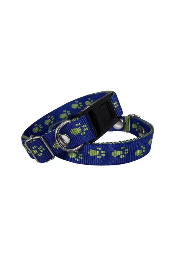 Markapet Köpek Tasması Patili Dokuma 2 cm - Min: 30 cm - Max: 50 cm Lacivert