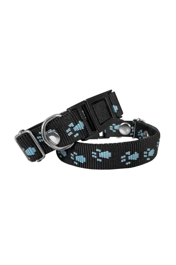 Markapet Köpek Tasması Patili Dokuma 2 cm - Min: 30 cm - Max: 50 cm Siyah