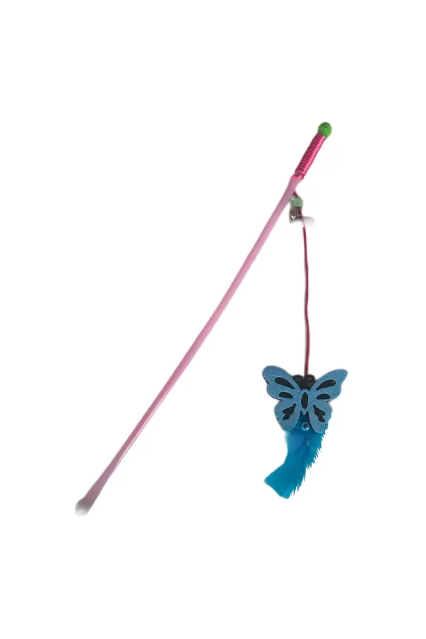 Markapet Plastik Saplı Kedi Oltası Kelebek Karışık Renk 42 cm