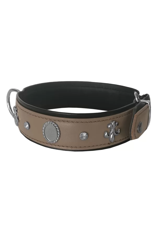 Markapet Taşlı Ve Aynalı Köpek Boyun Tasması 49-55 cm Large Taba