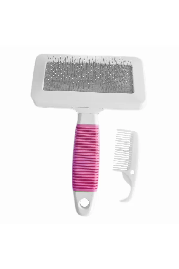 Markapet Temizleme Aparatlı Kedi Köpek Tarağı 12 cm-15 cm Large Pembe