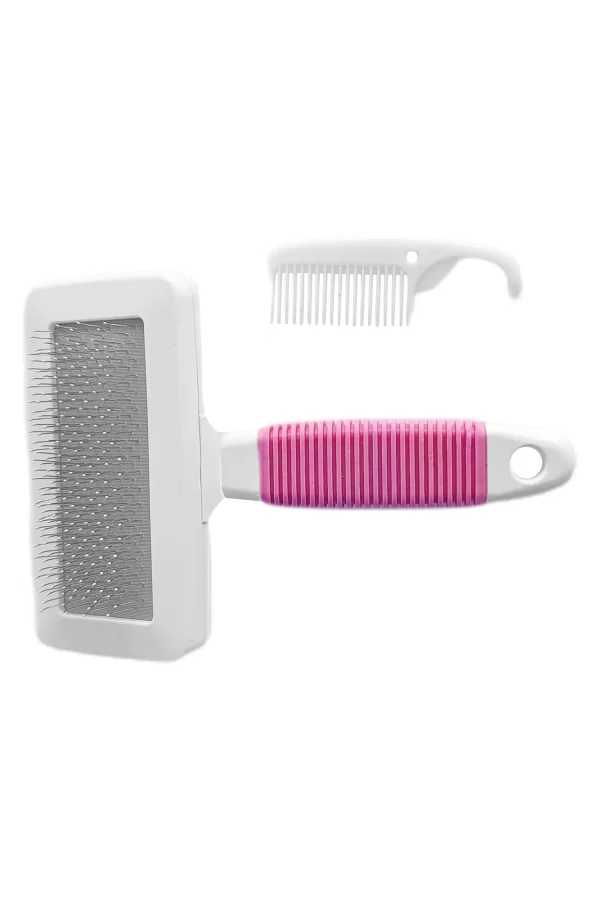 Markapet Temizleme Aparatlı Kedi Köpek Tarağı 12 cm-15 cm Large Pembe