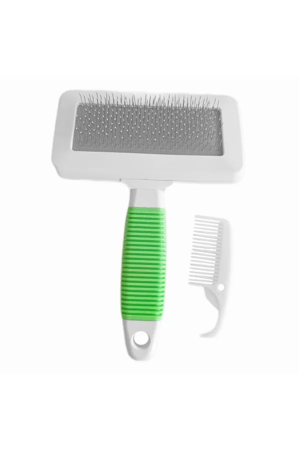 Markapet Temizleme Aparatlı Kedi Köpek Tarağı 12 cm-15 cm Large Yeşil