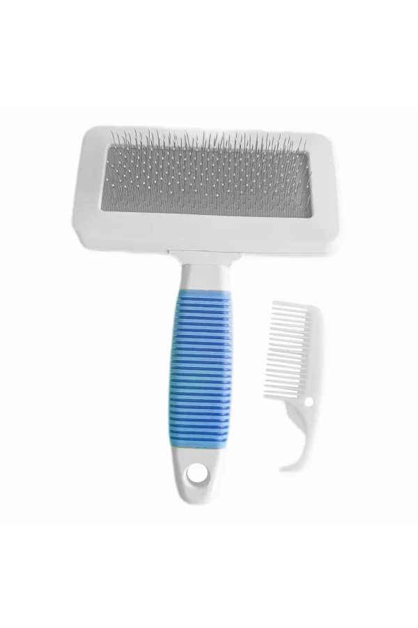 Markapet Temizleme Aparatlı Kedi Köpek Tarağı 7 cm-14 cm Small Mavi