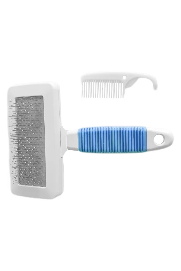 Markapet Temizleme Aparatlı Kedi Köpek Tarağı 7 cm-14 cm Small Mavi