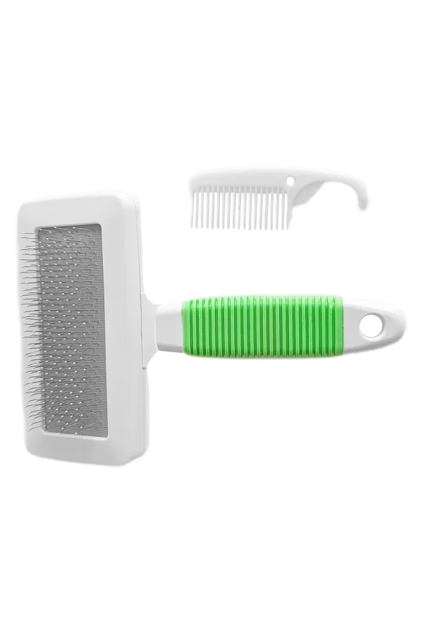 Markapet Temizleme Aparatlı Kedi Köpek Tarağı 7 cm-14 cm Small Yeşil