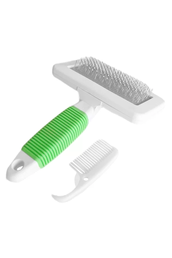 Markapet Temizleme Aparatlı Kedi Köpek Tarağı 7 cm-14 cm Small Yeşil