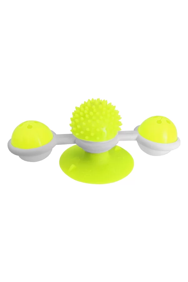 Markapet Vantuzlu Fırıldak Toplu Dönen Kedi Oyuncağı 8 cm-18 cm Sarı