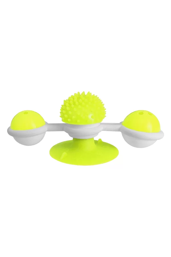 Markapet Vantuzlu Fırıldak Toplu Dönen Kedi Oyuncağı 8 cm-18 cm Sarı
