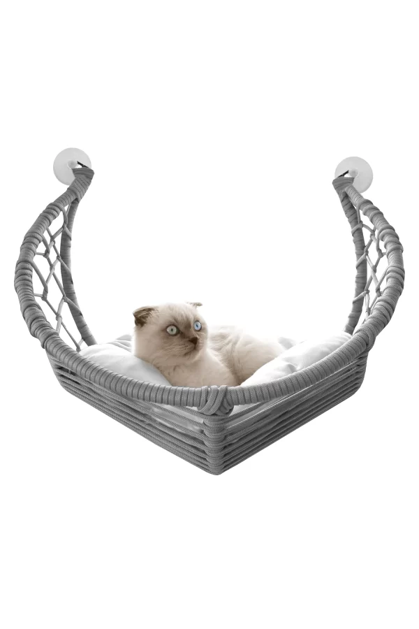 Markapet Vantuzlu Gondol Kedi Hamağı Kedi Yatağı 40*45 cm Gri