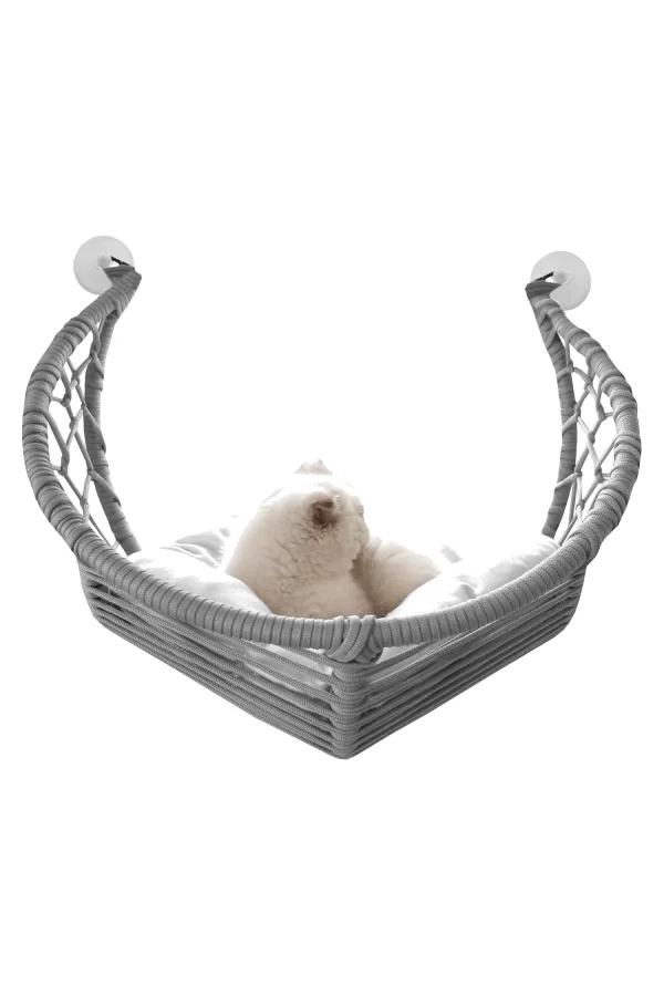 Markapet Vantuzlu Gondol Kedi Hamağı Kedi Yatağı 40*45 cm Gri