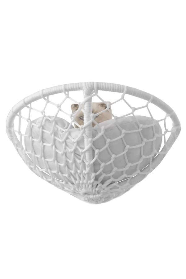 Markapet Vantuzlu Oval Kedi Hamağı Kedi Yatağı 17*46 cm Beyaz
