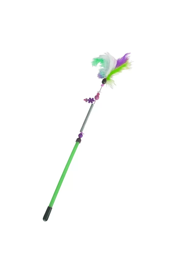 Markapet Yaylı Kedi Oyun Oltası 45 cm - 57 cm Yeşil