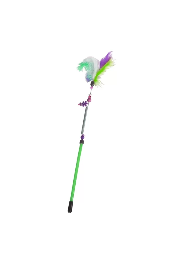 Markapet Yaylı Kedi Oyun Oltası 45 cm - 57 cm Yeşil
