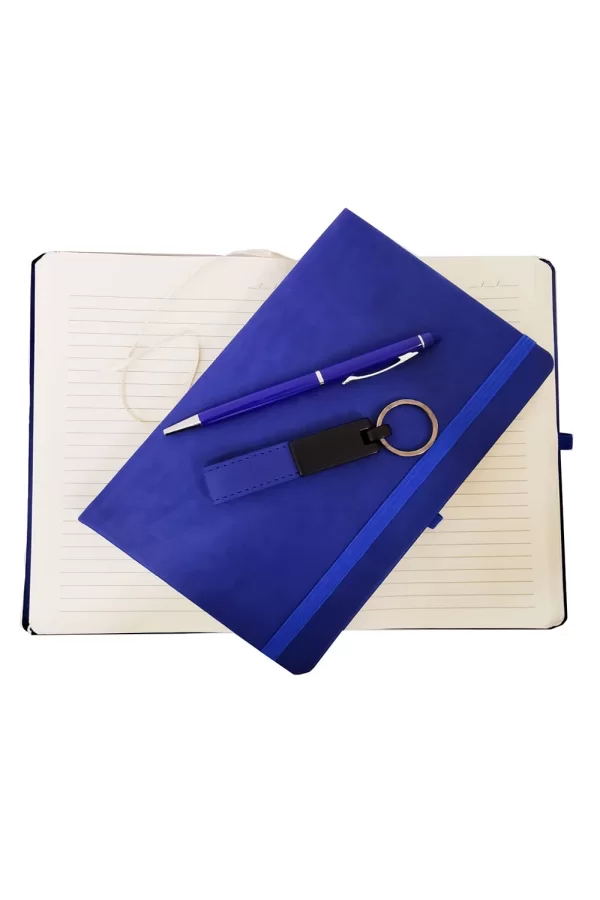 Mavi Deri Defter, Anahtarlık ve Tükenmez Kalem Seti