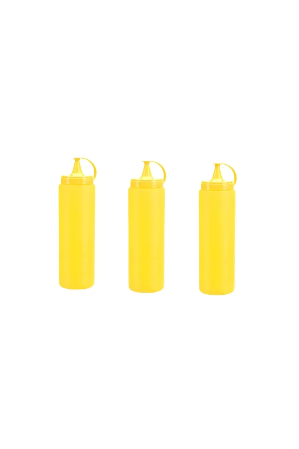 Mayonez Sos Şişesi - 1000ml Dev Boy Sarı 3 Adet