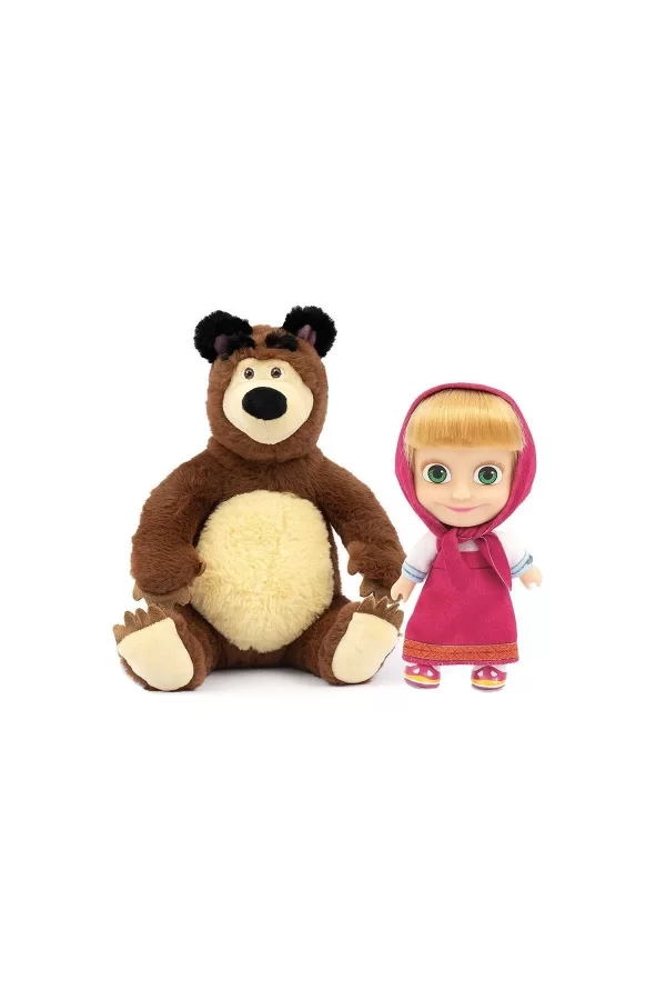 Mha21000 Maşa Ve Koca Ayı 20 Cm Koca Ayı Ve 12 Cm Maşa