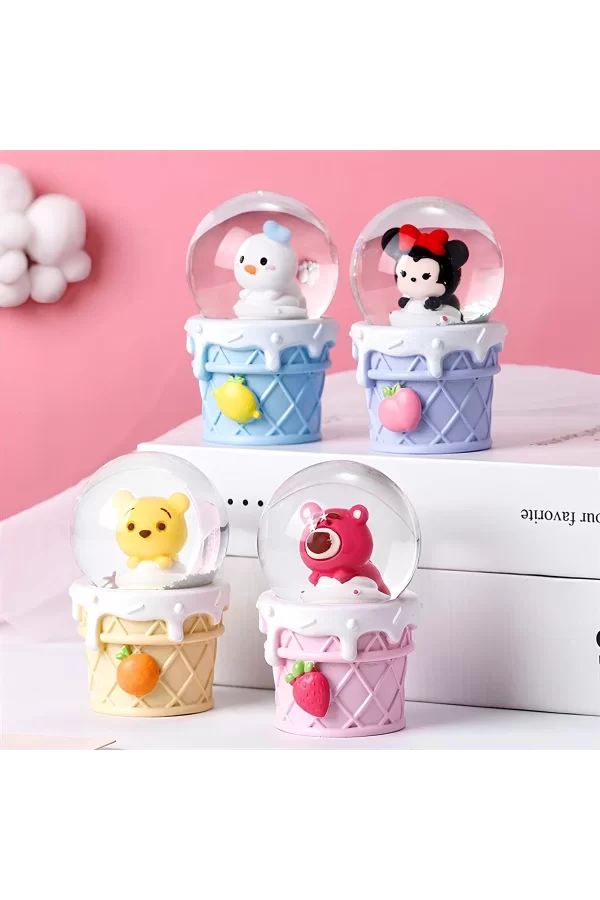 Mickey Mouse Işıklı Kar Küresi 7 Cm Alk3104