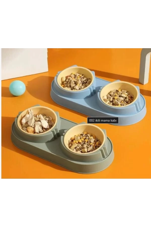 Mikopet Çift Bölmeli Mama ve Su Kabı