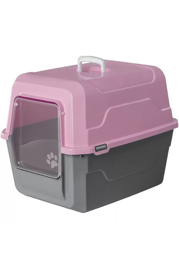 Mikopet Deluxe Pembe Kapalı Kedi Tuvaleti