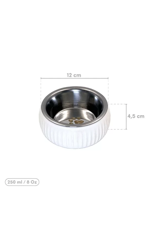 Mikopet Organik Seramik Mama Kabı Beyaz