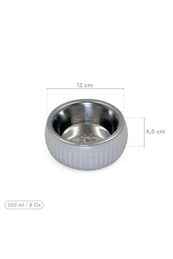 Mikopet Organik Seramik Mama Kabı Gri