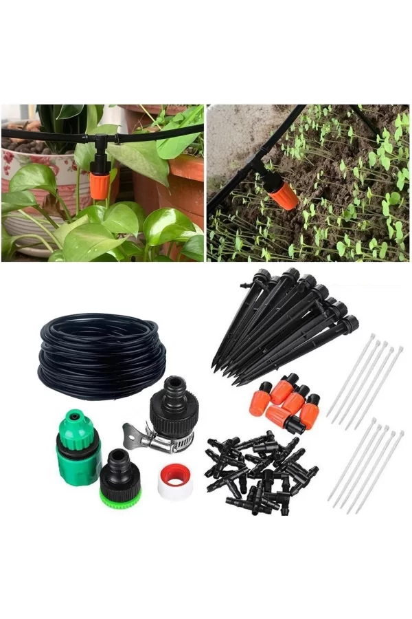 Mikro Damlama Sulama - Bahçe Sulama Hortum Seti 10 Metre Hortum Ve Parçaları