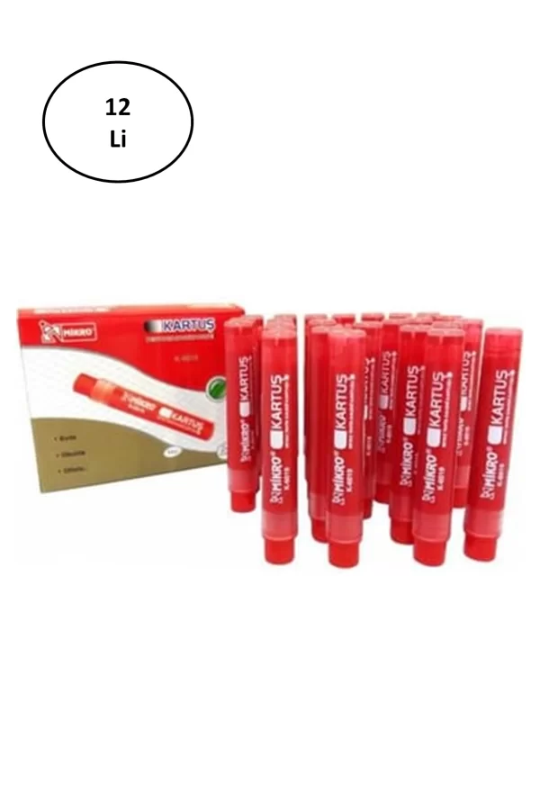 Mikro Mr-6019 Kartuşlu Beyaz Tahta Kalemi Kırmızı 12li