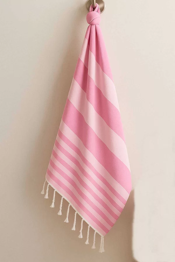 Mimoza Unisex Peştemal Plaj Havlusu 100x180 Cm &#37;100 Pamuklu Soft Pembe-Açık Pembe