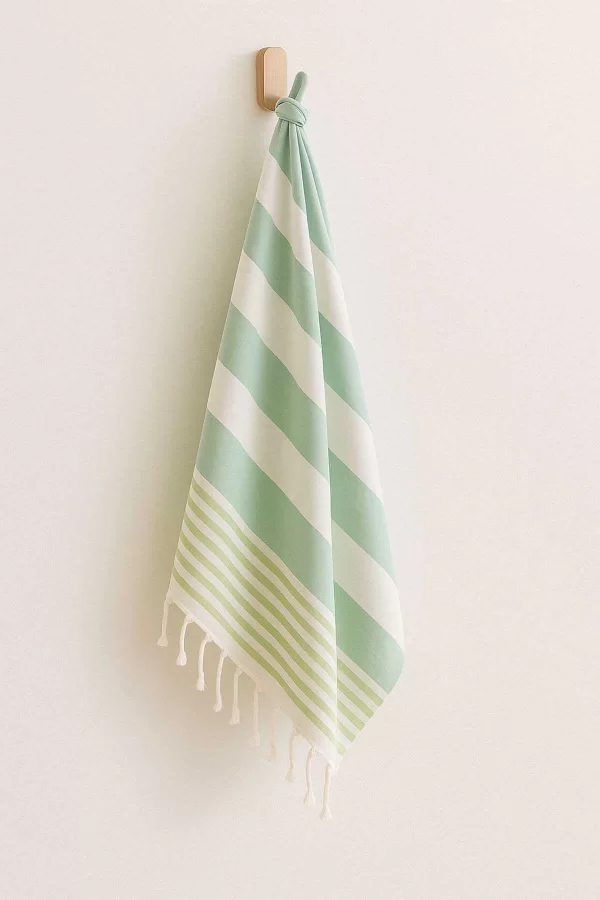 Mimoza Unisex Peştemal Plaj Havlusu 100x180 Cm &#37;100 Pamuklu Soft Yeşil-Açık Yeşil