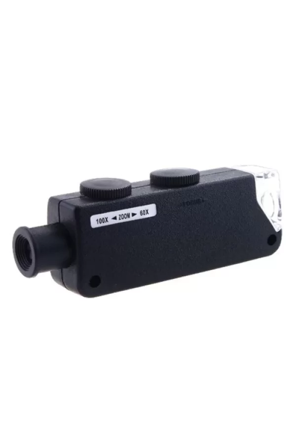 Mini 60x 100x Zoom Lens Odak Takı Led Cep Mikroskop Büyüteç