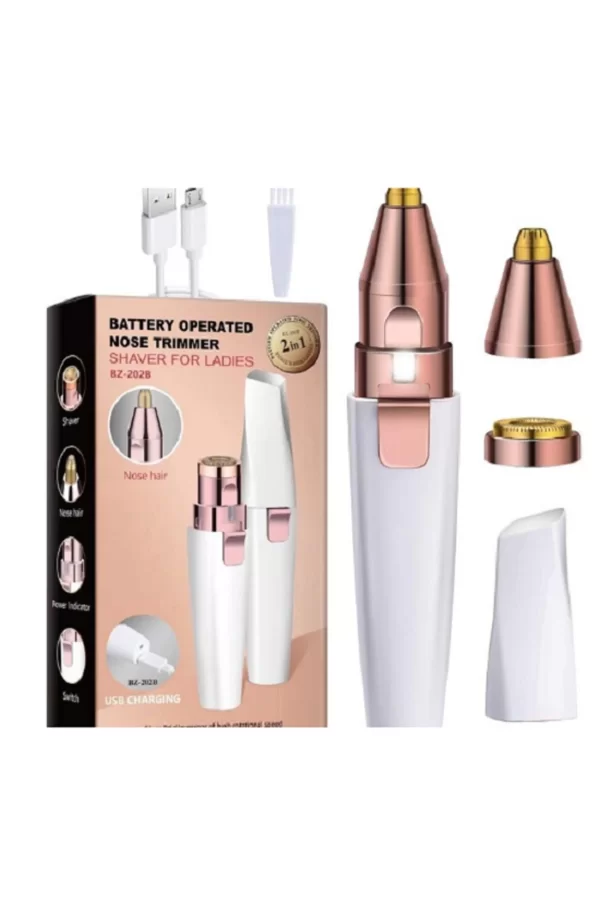 Mini Şık Tasarım Iki Başlı Led Işıklı Şarjlı Ruj Epilatör Kaş Düzeltici Kadın Epilasyon Tıraş Aleti