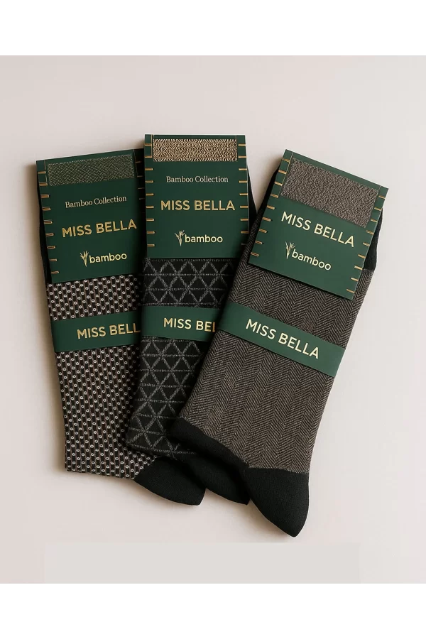 Missbella Bambu Desenli Erkek Çorap 10 ADET